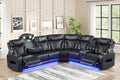 Barcelona Black Power Reclining Sectional with Adjustable Power Headrests