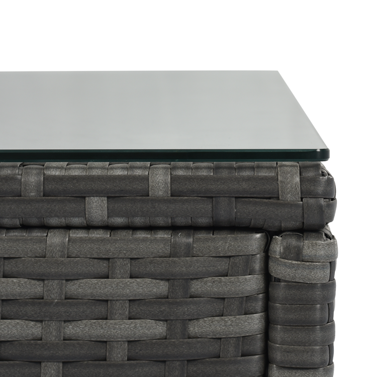 8-Piece Outdoor Half-Moon PE Rattan Curved Sofa Set, Gray