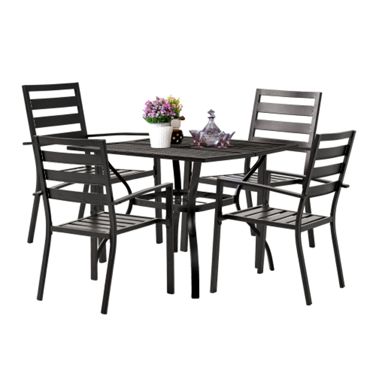 5pcs Outdoor Dining Set Black