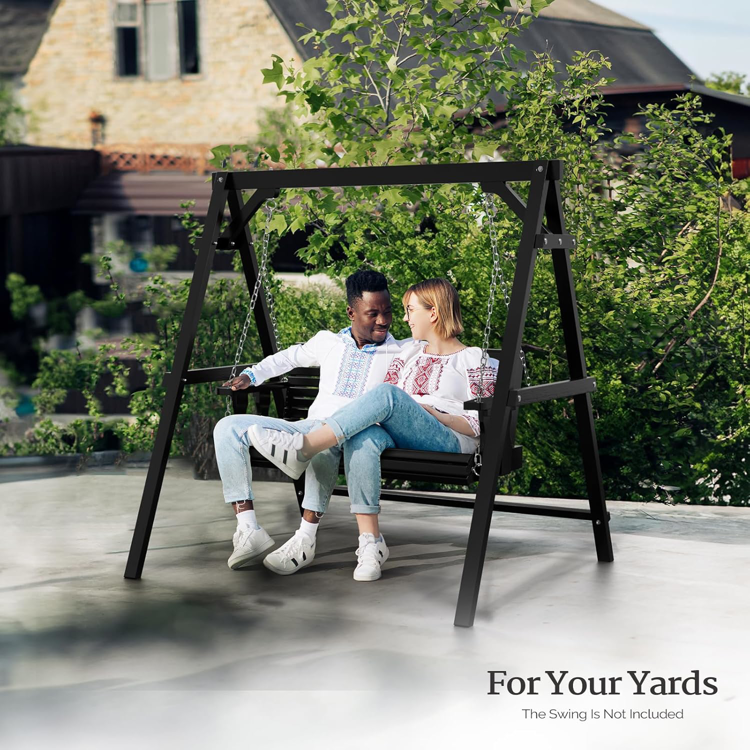 ,Wood Swing Frame, Black, Spruce Wood, for 4ft Swing Chair