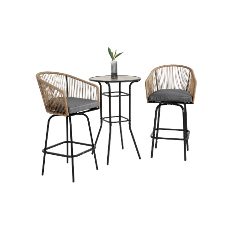 3pcs Outdoor Height Bar Set Grey