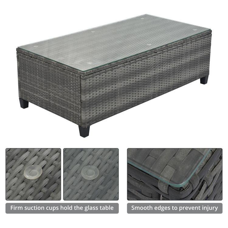 8-Piece Outdoor Half-Moon PE Rattan Curved Sofa Set, Gray