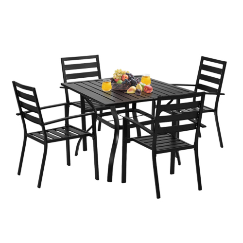 5pcs Outdoor Dining Set Black