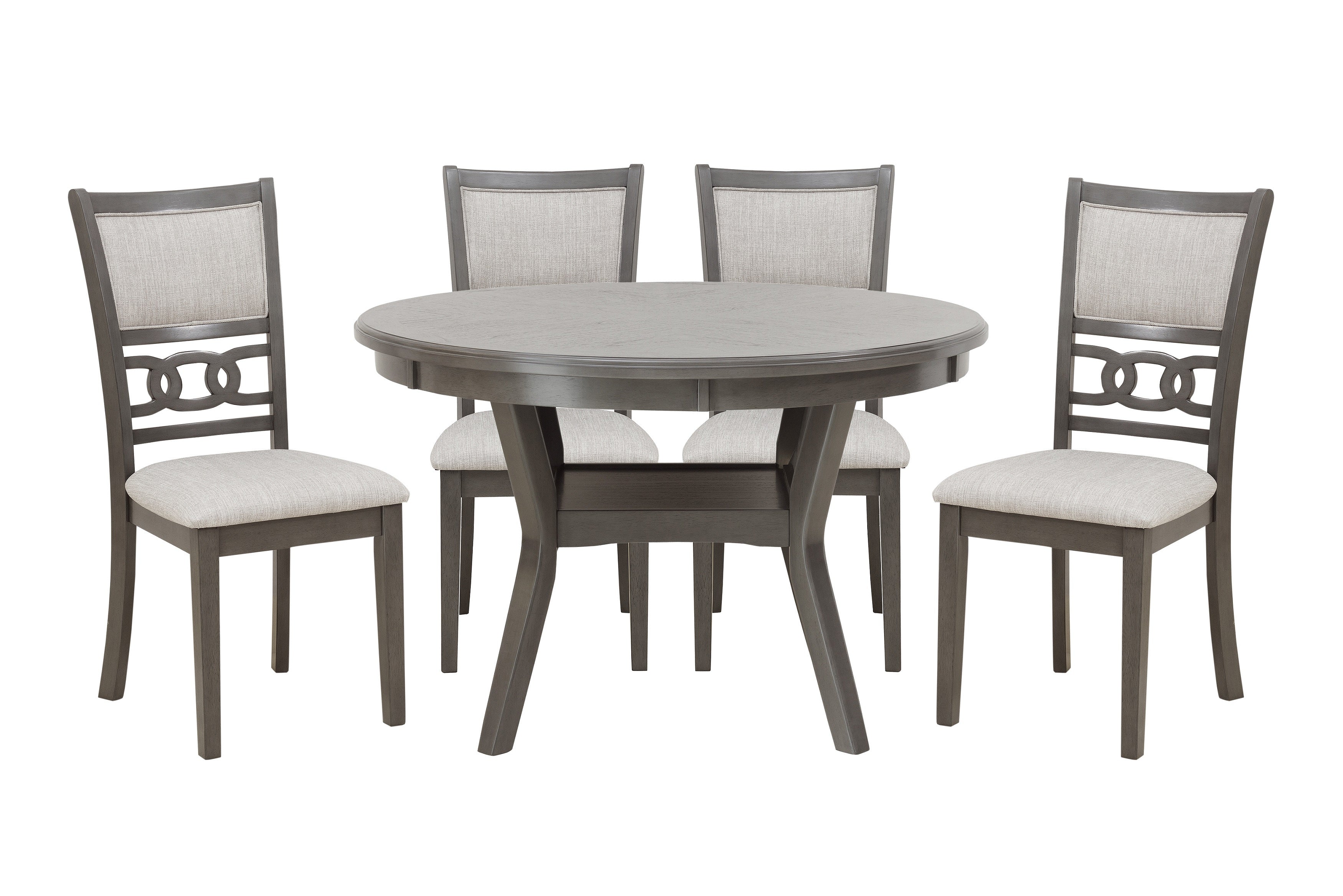 MINDY 5PC PACK DINING SET, GRAY WOOD