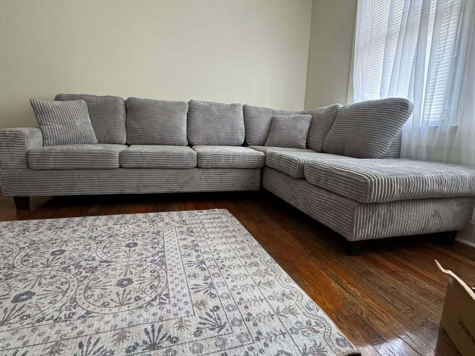 sh3223grc-3SC 2PC REVERSIBLE SECTIONAL, Grey CORDUROY