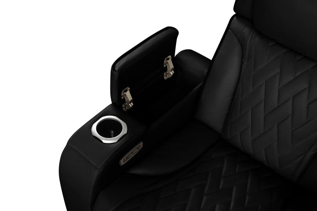 Spain Black Power Reclining Sectional (Power Headrests) with LED